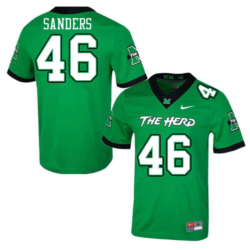 Men #46 Andrew Sanders Marshall Thundering Herd College Football Jerseys Sale-Green - Click Image to Close